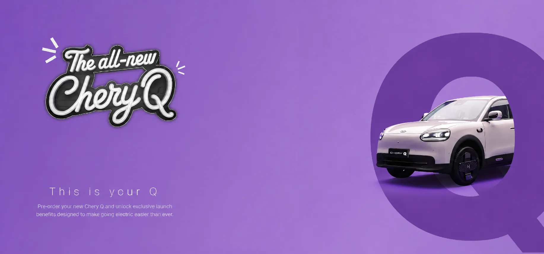 White Chery Q electric SUV