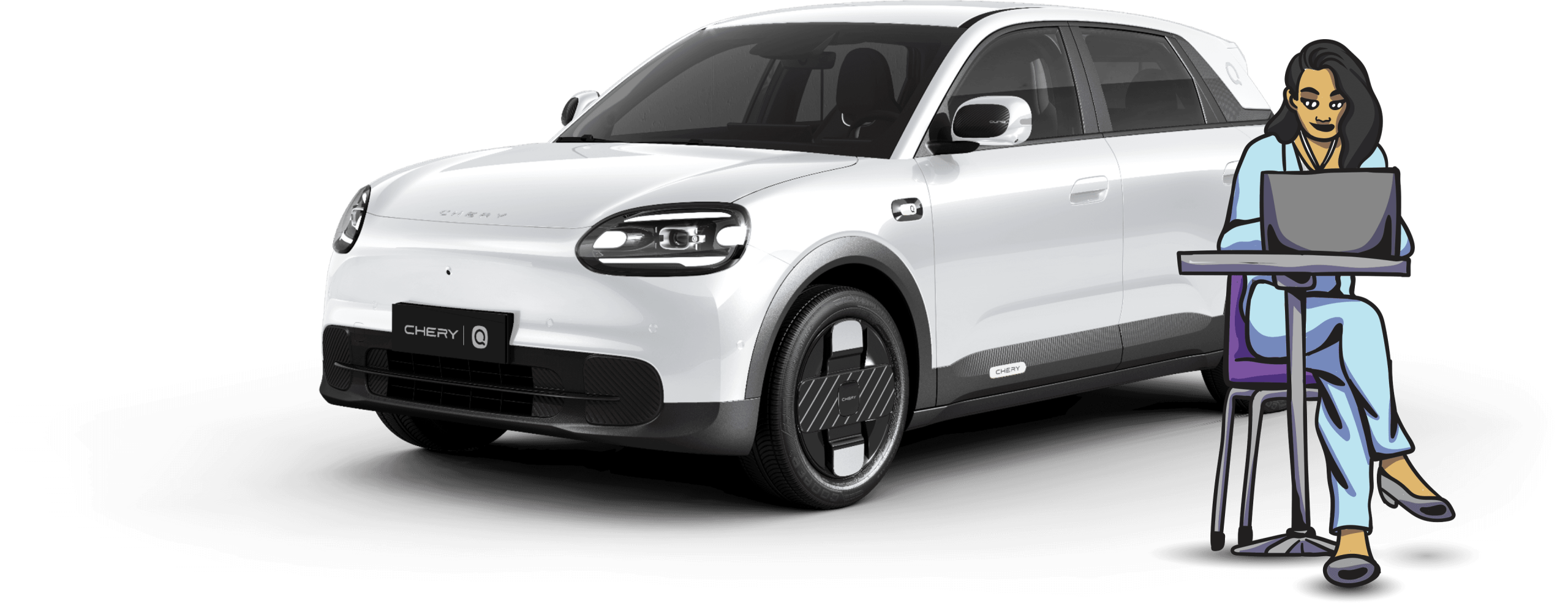White Chery Q